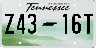 TN license plate Z4316T