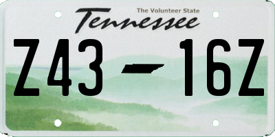 TN license plate Z4316Z