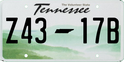 TN license plate Z4317B