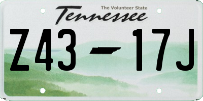 TN license plate Z4317J
