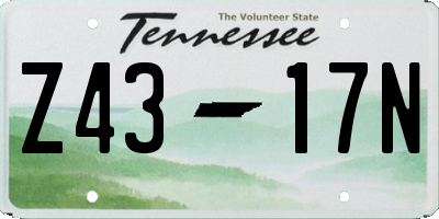 TN license plate Z4317N