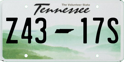 TN license plate Z4317S