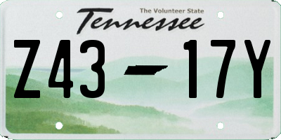 TN license plate Z4317Y