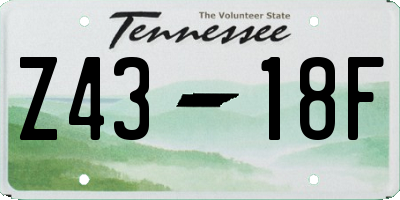 TN license plate Z4318F