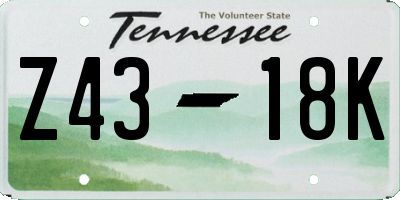 TN license plate Z4318K