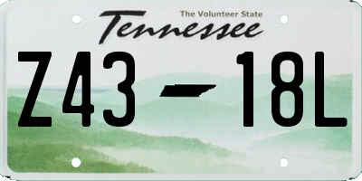 TN license plate Z4318L