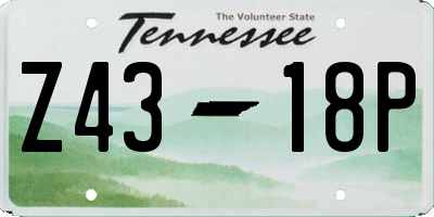 TN license plate Z4318P
