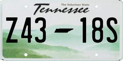 TN license plate Z4318S