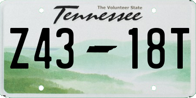 TN license plate Z4318T