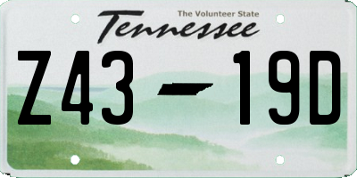 TN license plate Z4319D