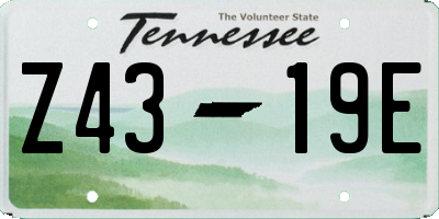 TN license plate Z4319E