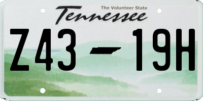 TN license plate Z4319H