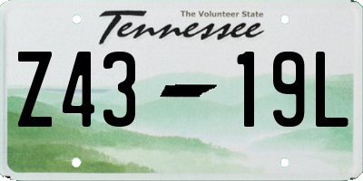 TN license plate Z4319L