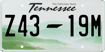 TN license plate Z4319M