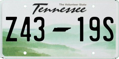 TN license plate Z4319S