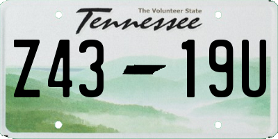 TN license plate Z4319U