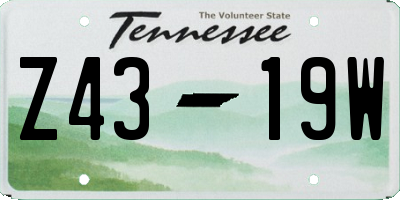 TN license plate Z4319W