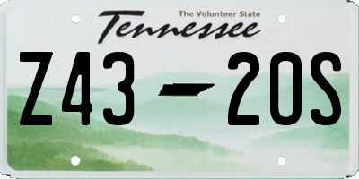 TN license plate Z4320S