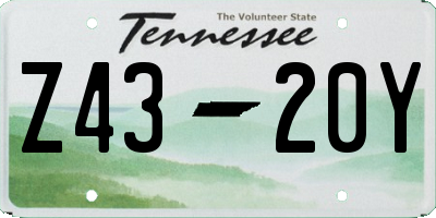 TN license plate Z4320Y