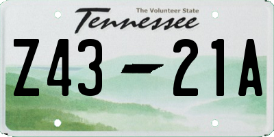TN license plate Z4321A