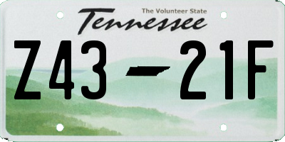 TN license plate Z4321F
