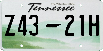 TN license plate Z4321H