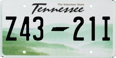 TN license plate Z4321I