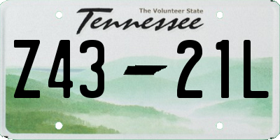 TN license plate Z4321L