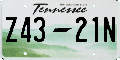 TN license plate Z4321N