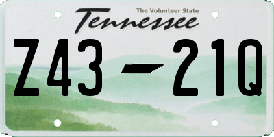 TN license plate Z4321Q