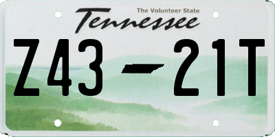 TN license plate Z4321T