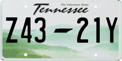 TN license plate Z4321Y