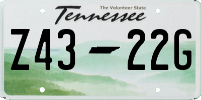 TN license plate Z4322G