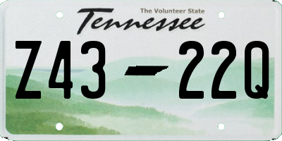 TN license plate Z4322Q
