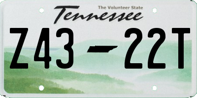 TN license plate Z4322T