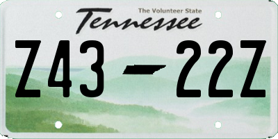 TN license plate Z4322Z