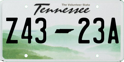 TN license plate Z4323A