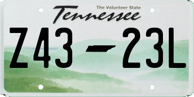 TN license plate Z4323L