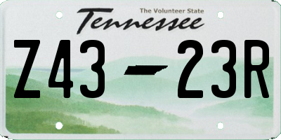 TN license plate Z4323R