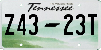 TN license plate Z4323T