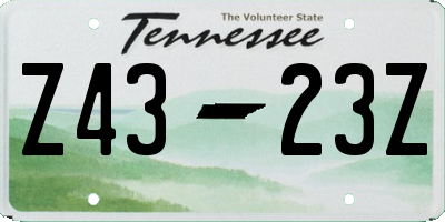 TN license plate Z4323Z