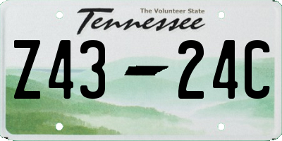TN license plate Z4324C