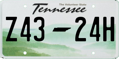 TN license plate Z4324H