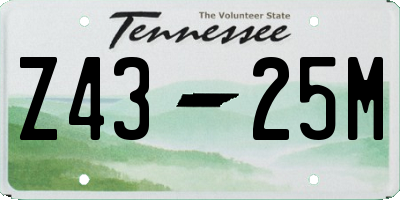 TN license plate Z4325M