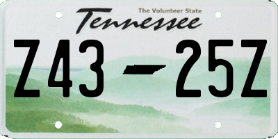 TN license plate Z4325Z