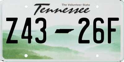 TN license plate Z4326F