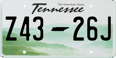 TN license plate Z4326J