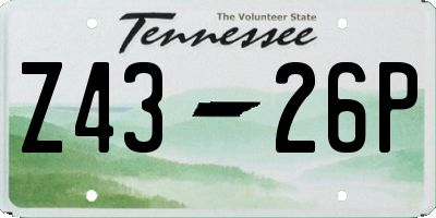 TN license plate Z4326P