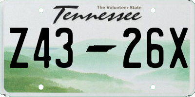 TN license plate Z4326X