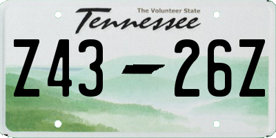 TN license plate Z4326Z